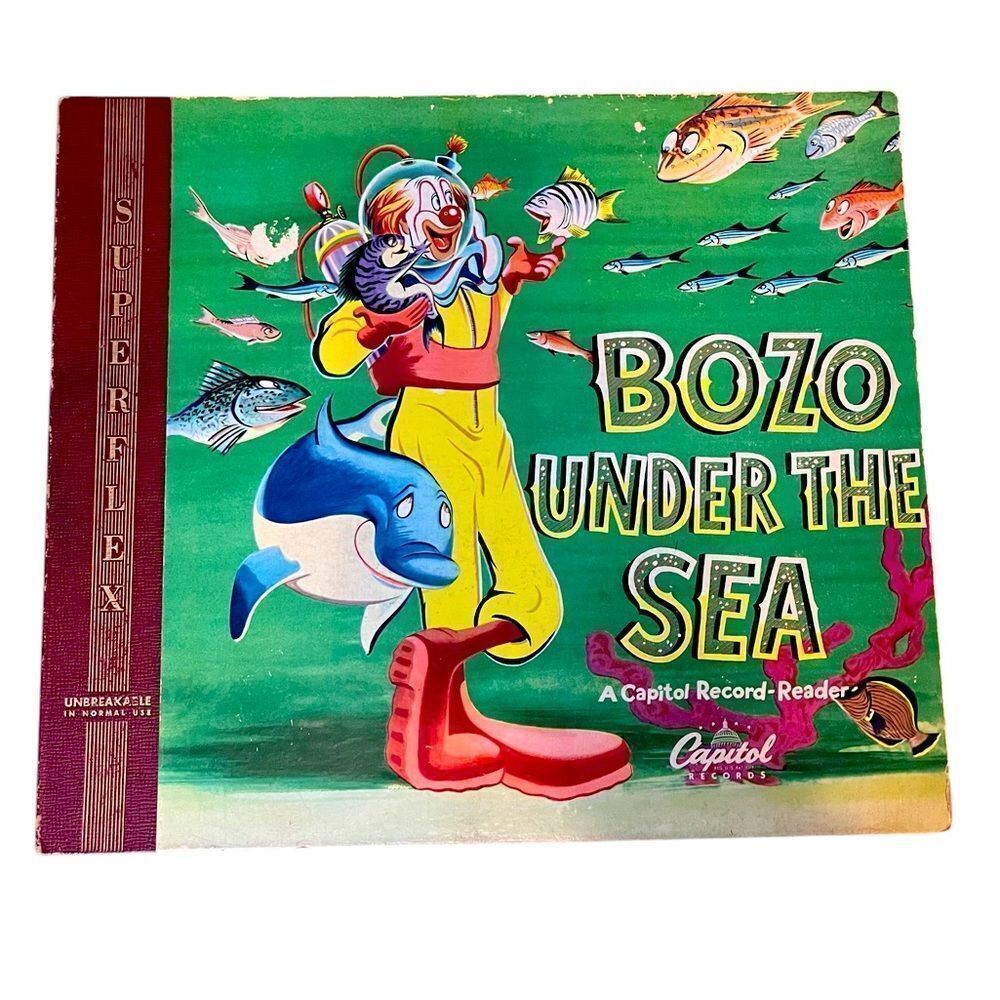 VINTAGE RARE 1948 BOZO UNDER THE SEA MULTIPLE RECORD SET & STORY BOOK 10”